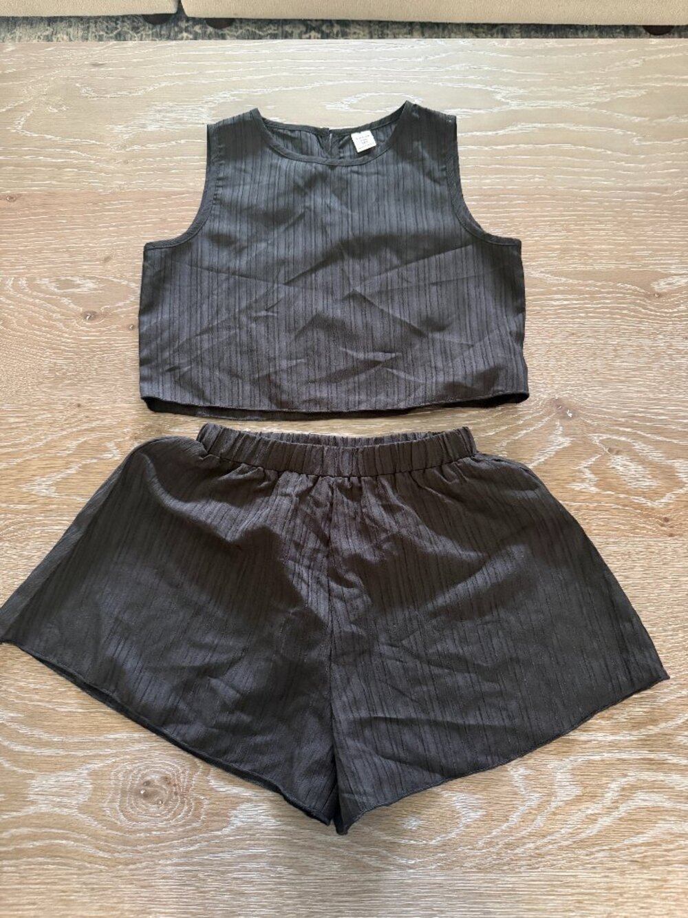 NWOT SHEIN Girls 2 piece set outfit black tank and shorts size 10Y